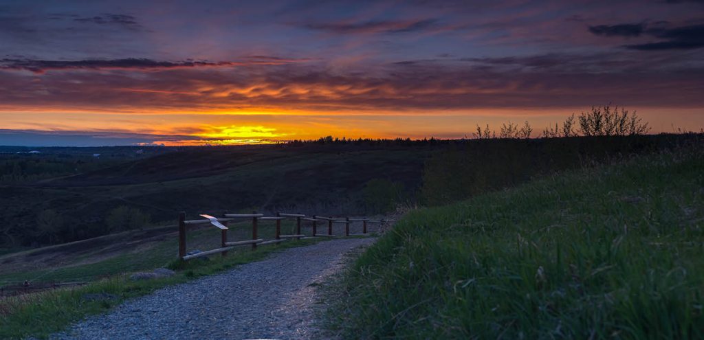El atardecer fotografiado desde Calgary, Canadá