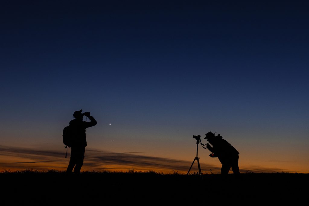 Foto de Venus y Mercurio tomada desde Brodnica, Polonia