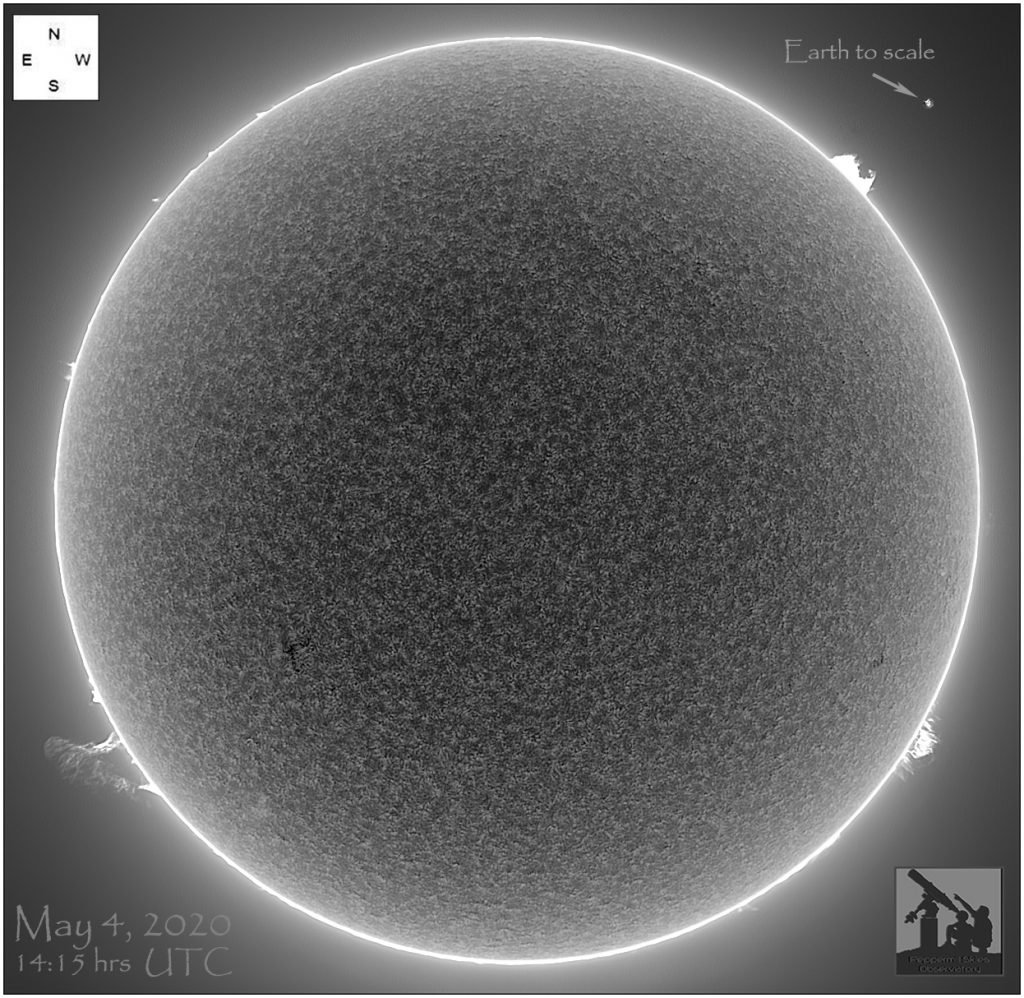 Imagen del Sol captada en la línea de emisión H-alfa (4-mayo)