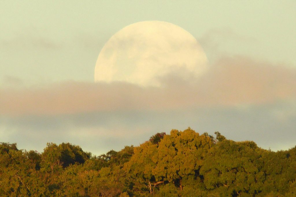 Foto de la salida de la Luna tomada desde Zimbabue