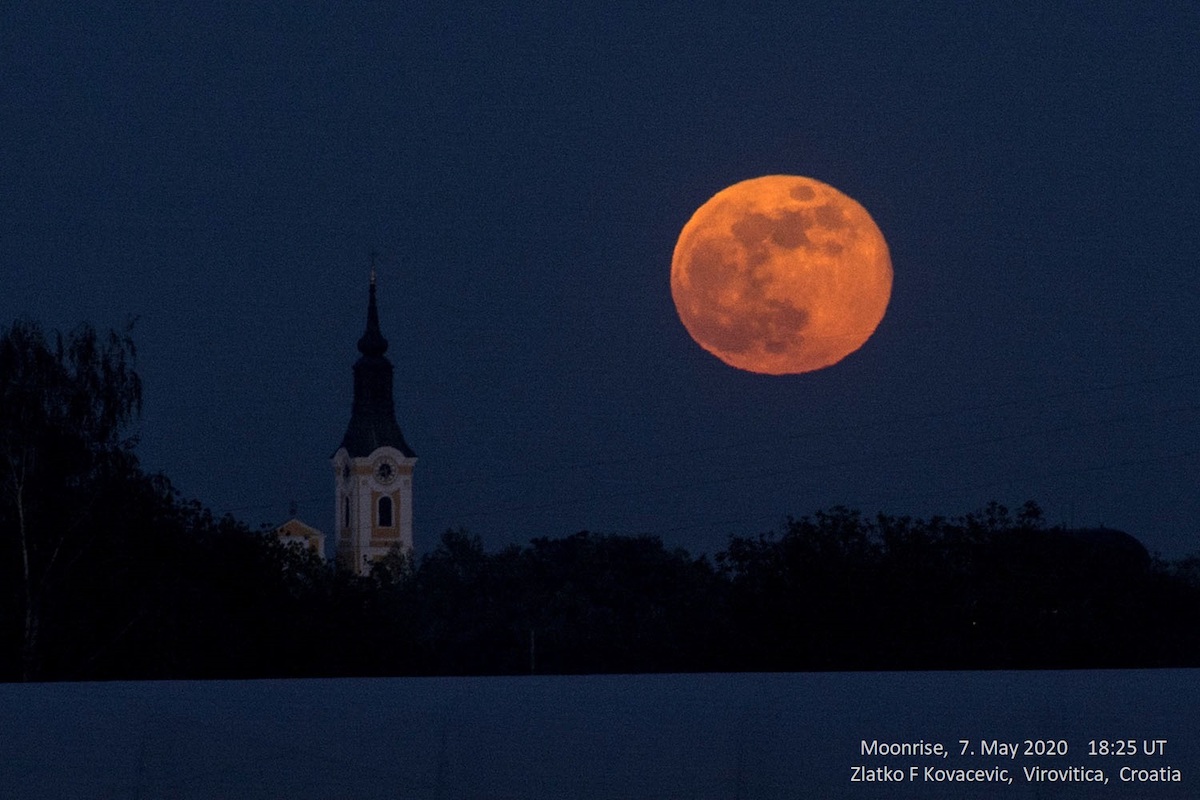 Imagen de la salida de la Luna captada desde Croacia (7-mayo)