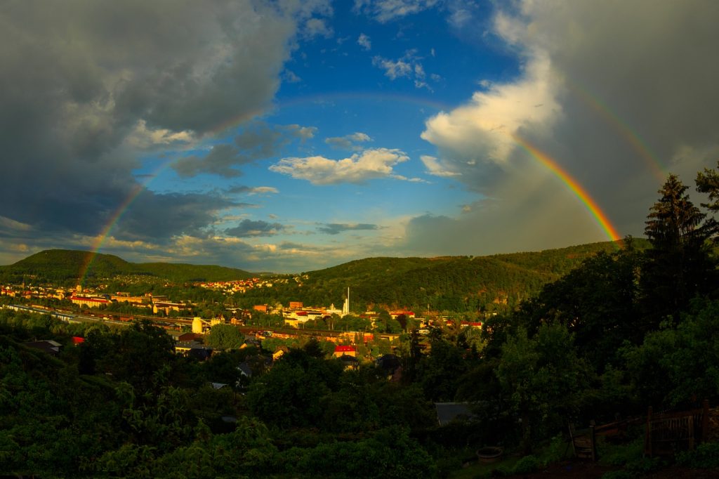 Arcoíris fotografiado desde Sajonia, Alemania