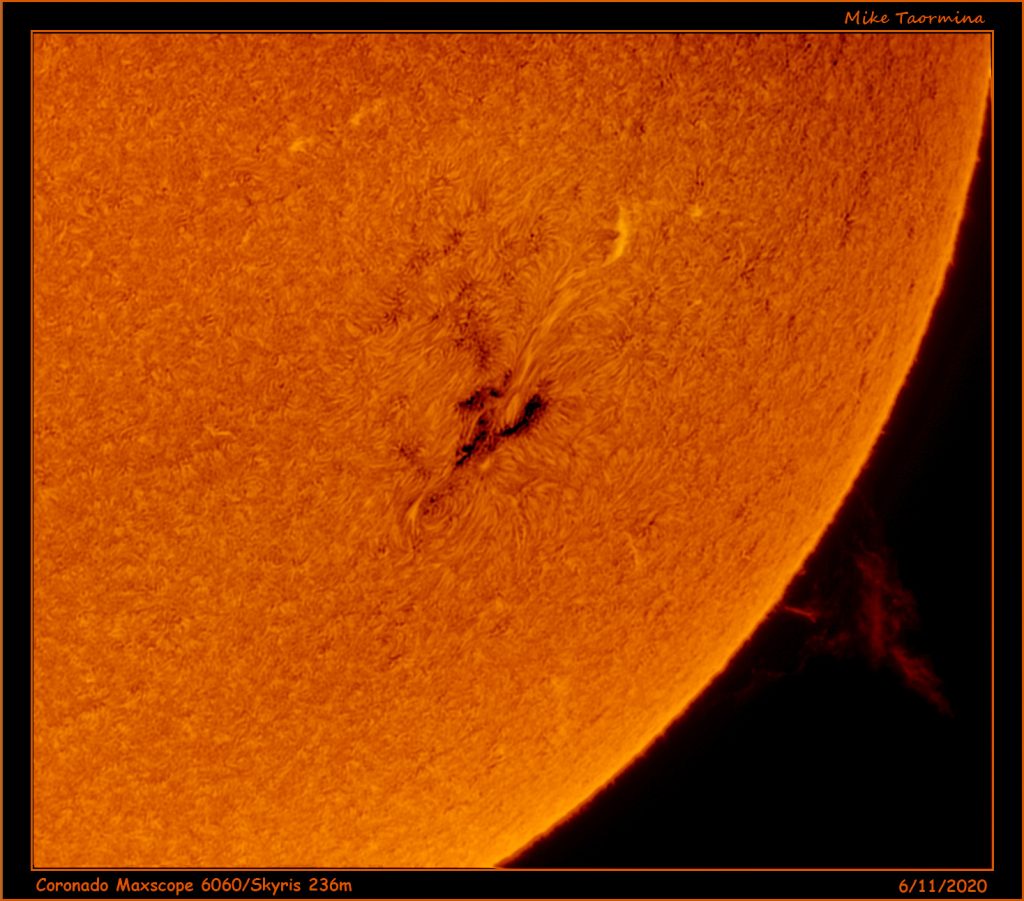 Imagen de la región activa 2765 en el Sol