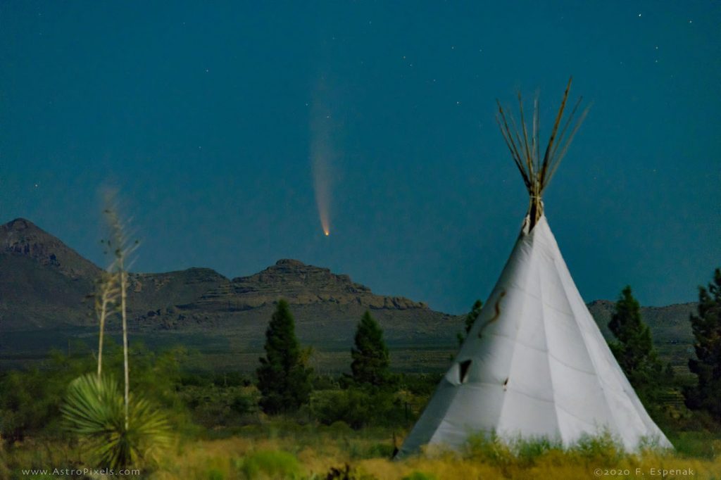 Imagen del Cometa C/2020 F3 (NEOWISE) tomada desde Rodeo, Nuevo México