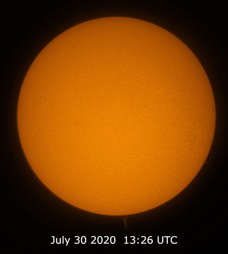 Imagen del Sol tomada desde Montreal, Quebec