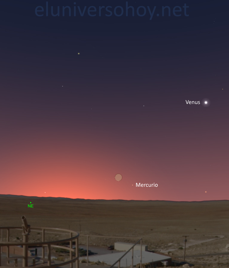 La conjunción de la Luna y Mercurio será visible antes de la salida del Sol del 19 de julio