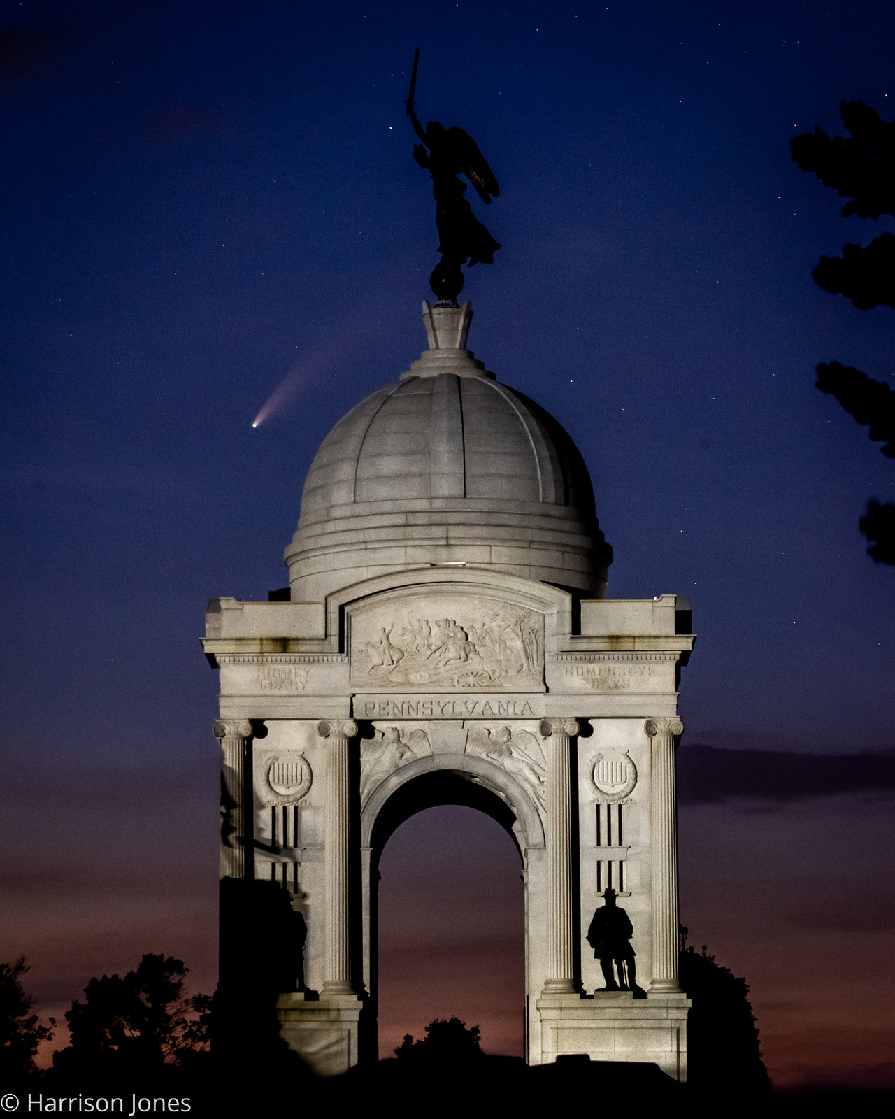 Imagen del Cometa C/2020 F3 (NEOWISE) tomada desde Gettysburg, Pennsylvania