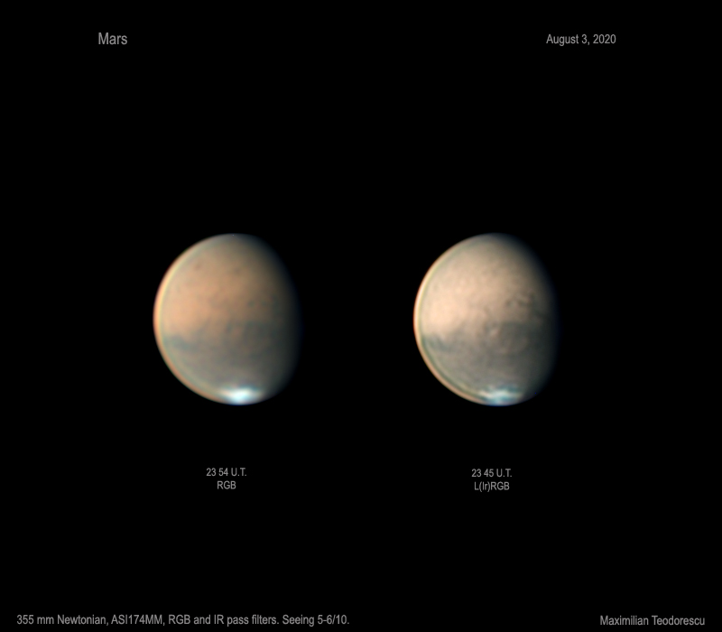 Imágenes de Marte tomadas el 3 de agosto de 2020
