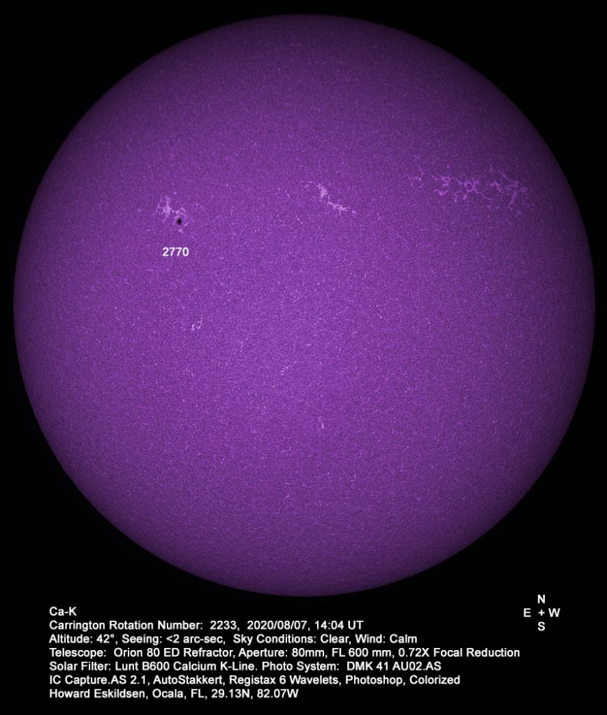 Imagen del Sol y la región activa 2770 (Calcio-K)