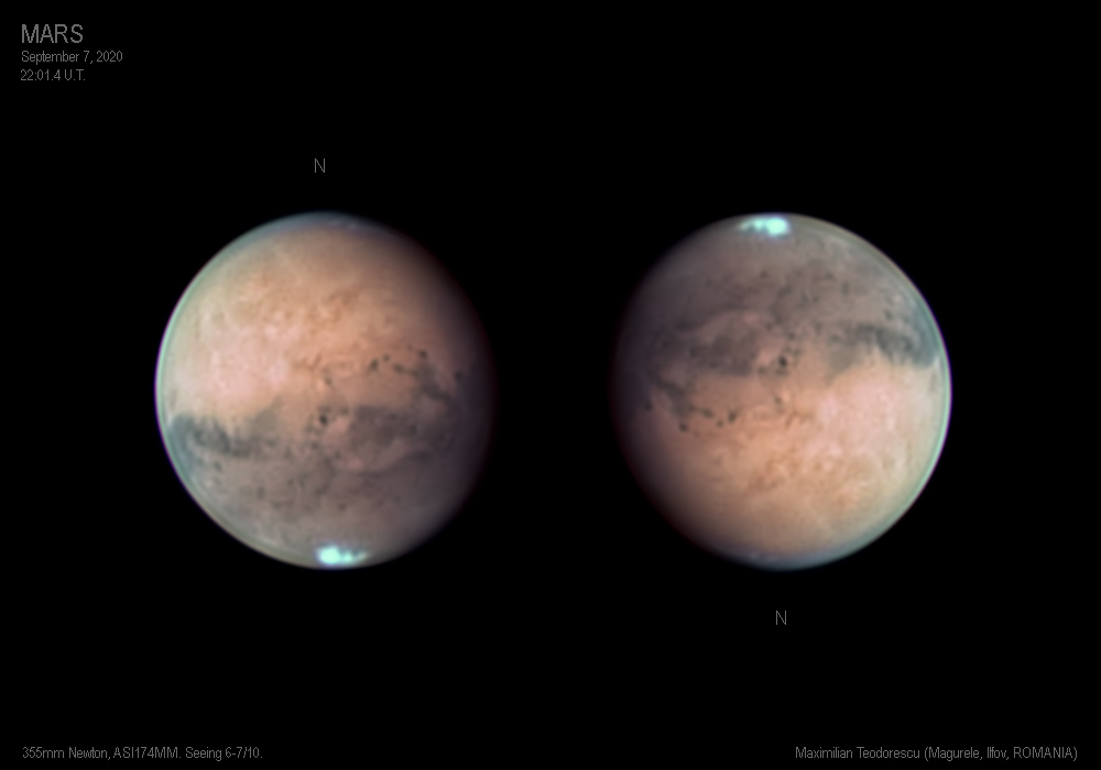 Imágenes de Marte tomadas el 7 de septiembre desde Rumanía