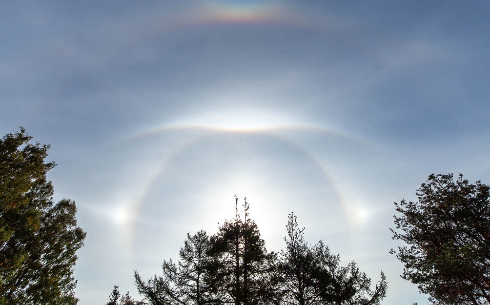 Halo solar captado en Rovaniemi, Finlandia