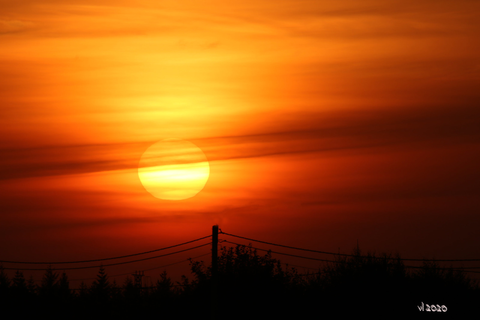 La puesta de Sol fotografiada desde Verviers, Bélgica