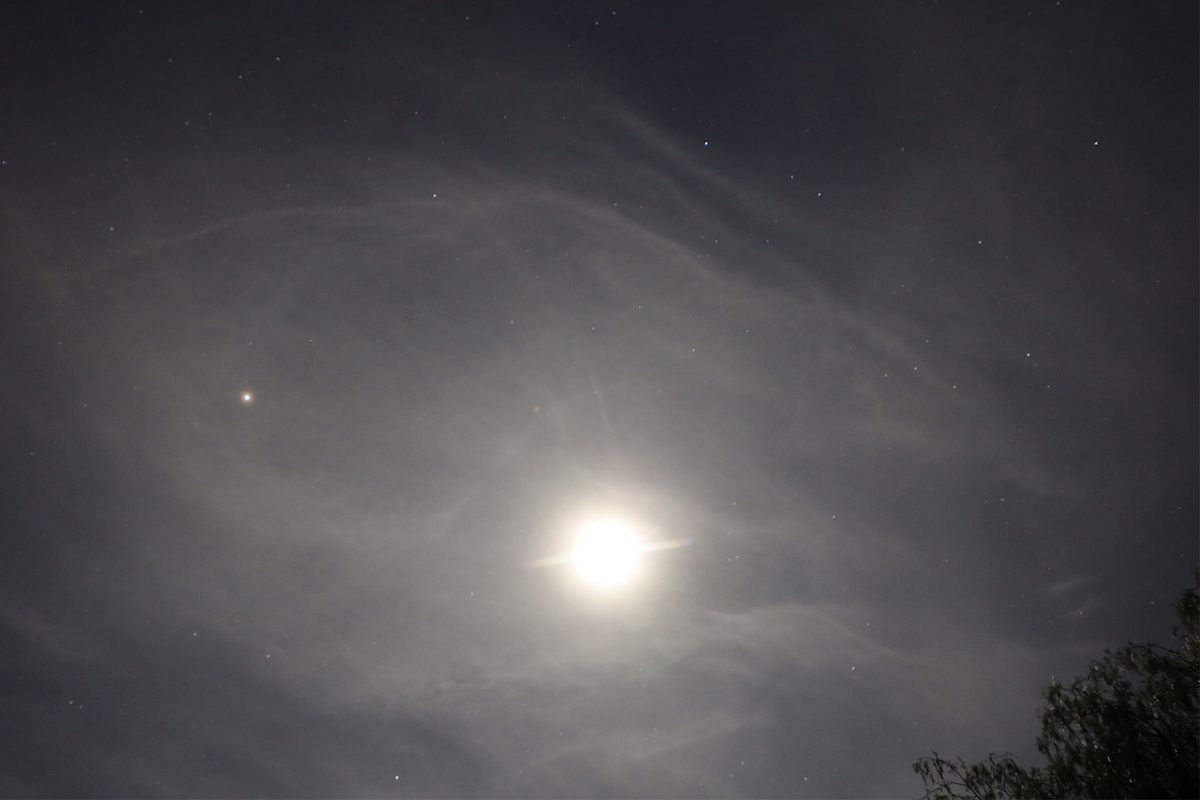 Fotos de Marte y la Luna tomadas desde Arenys de Munt, Barcelona