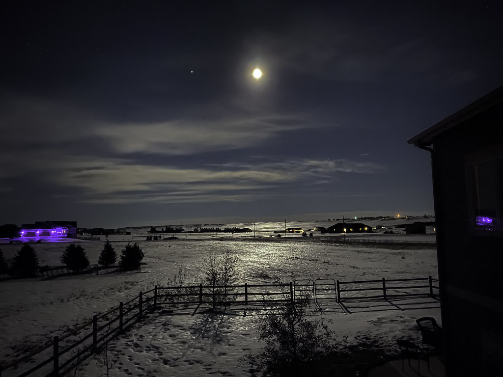 Marte y la Luna captados desde Wyoming, Estados Unidos