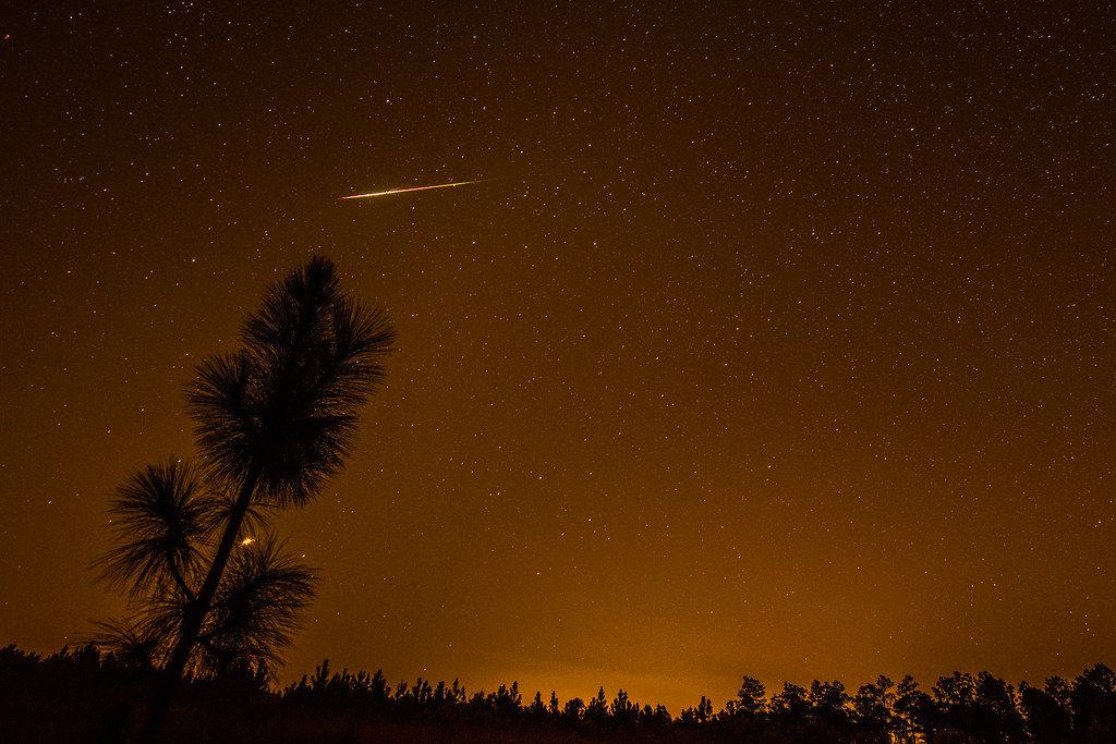 Fotografía de una leónida tomada desde Carolina del Norte