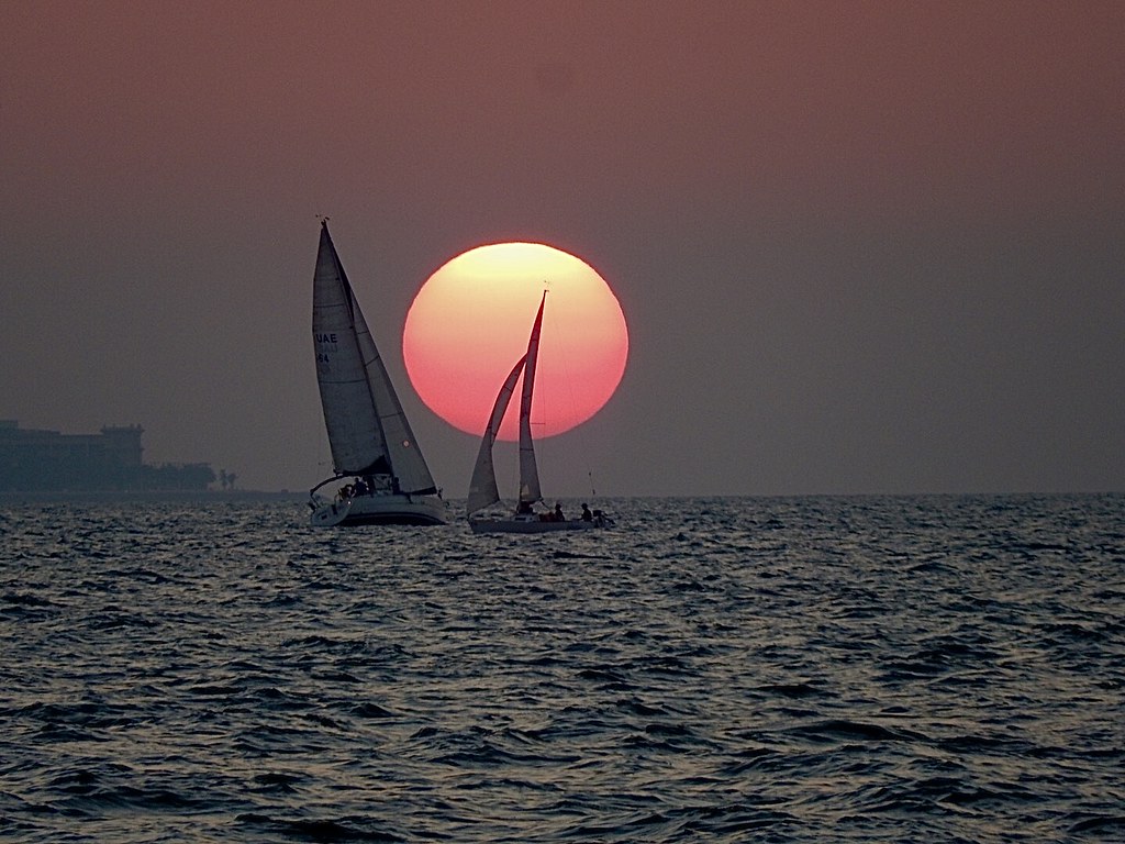 La puesta de Sol fotografiada desde Dubái