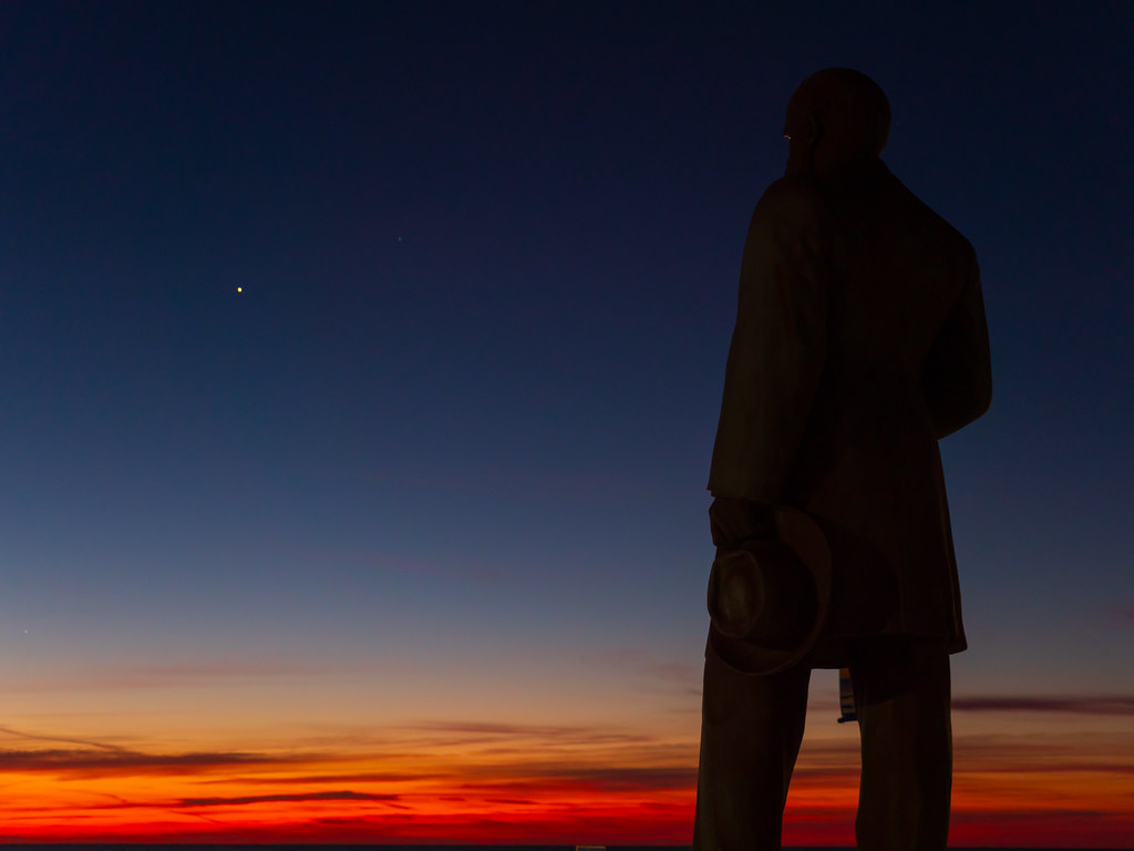 Venus captado al amanecer en Long Branch, Nueva Jersey