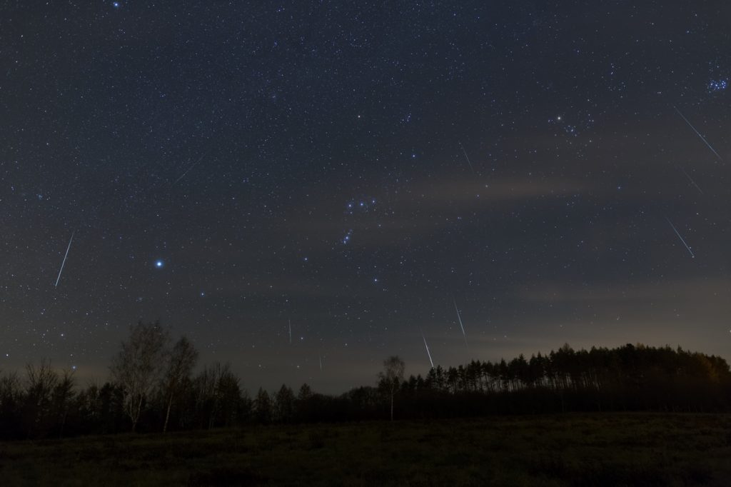 Imagen de gemínidas captadas el 14 de diciembre desde Sajonia, Alemania