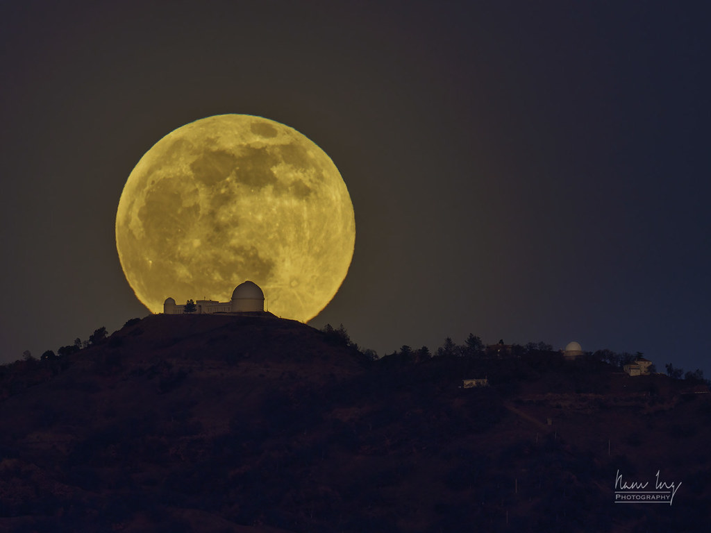 Moonrise behind Lick Observatory