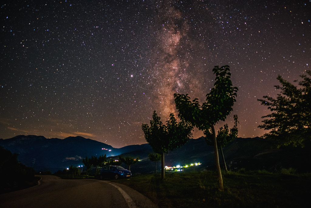 Imagen de la Vía Láctea captada desde Acaya, Grecia