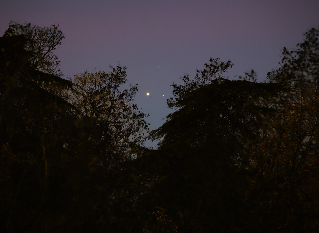 Júpiter y Saturno fotografiados desde Le Marche, Italia
