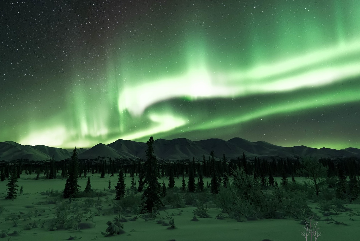Auroras boreales fotografiadas desde Cantwell, Alaska