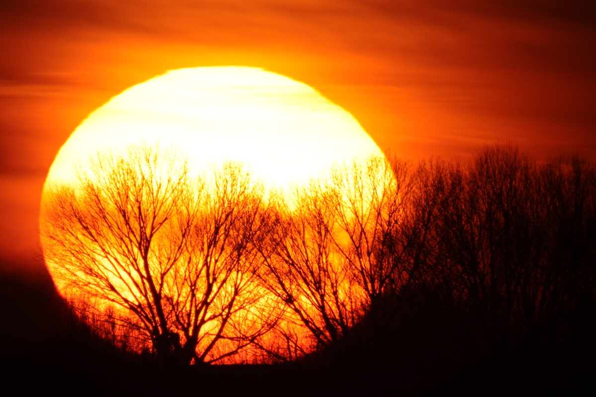 La puesta de Sol fotografiada desde Lio Piccolo, Italia
