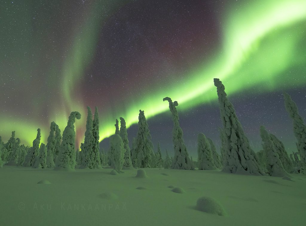 Auroras boreales fotografiadas desde Muonio, Finlandia