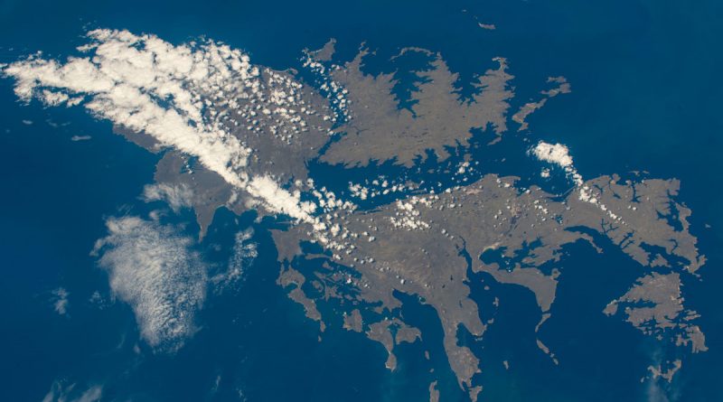 Las islas Malvinas fotografiadas desde la ISS