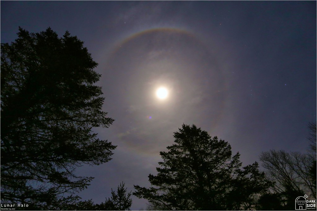 Foto de un halo lunar captado en Pennsylvania, Estados Unidos