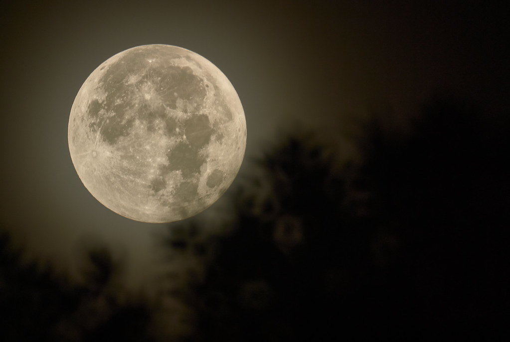 La puesta de la Luna captada desde Delray Beach, Florida