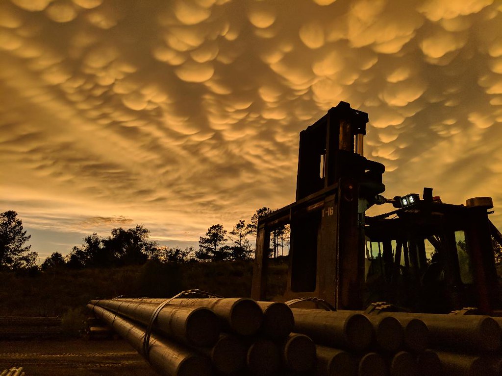 Nubes mammatus captadas desde Arkansas, Estados Unidos