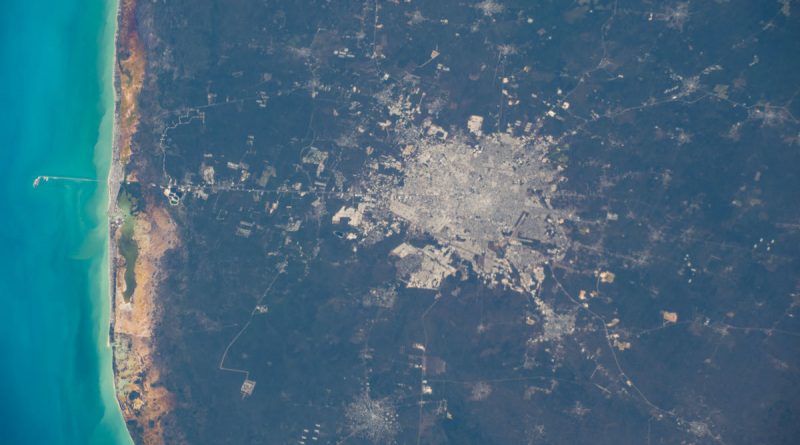 La ciudad de Mérida, Yucatán, fotografiada desde la ISS