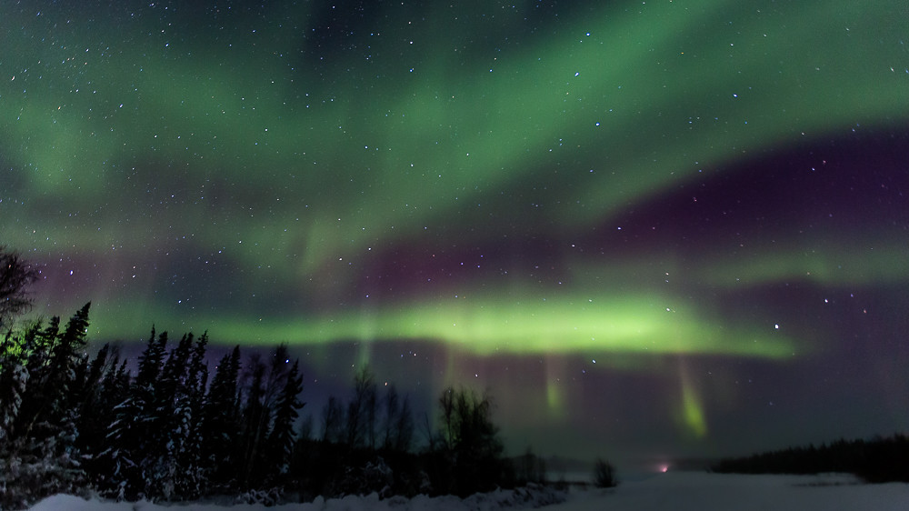 Auroras boreales captadas desde Yellowknife, Canadá