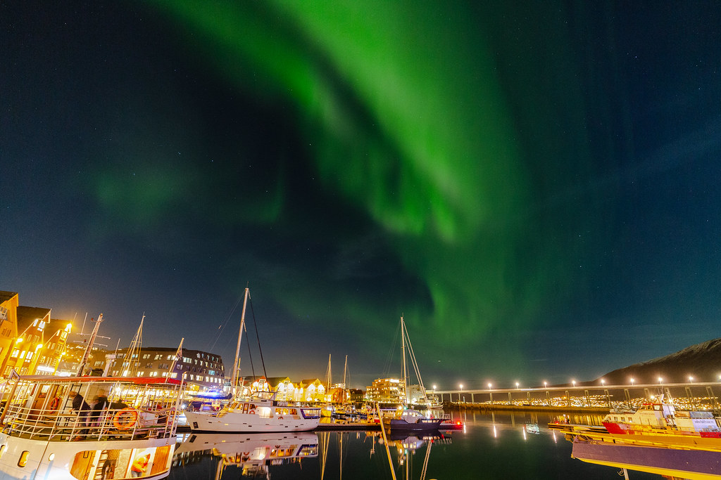 Auroras boreales fotografiadas desde Tromsø, Noruega
