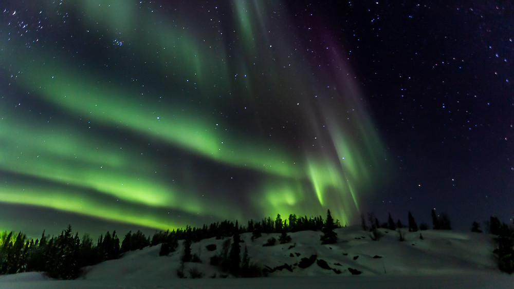 Auroras boreales fotografiadas desde Yellowknife, Canadá