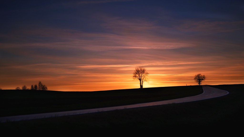 El atardecer captado desde Berna, Suiza