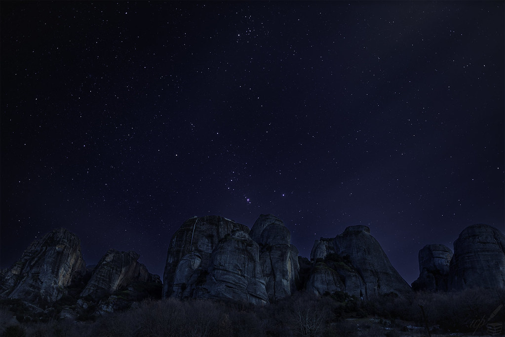 Imagen de la constelación de Orión tomada desde Tesalia, Grecia
