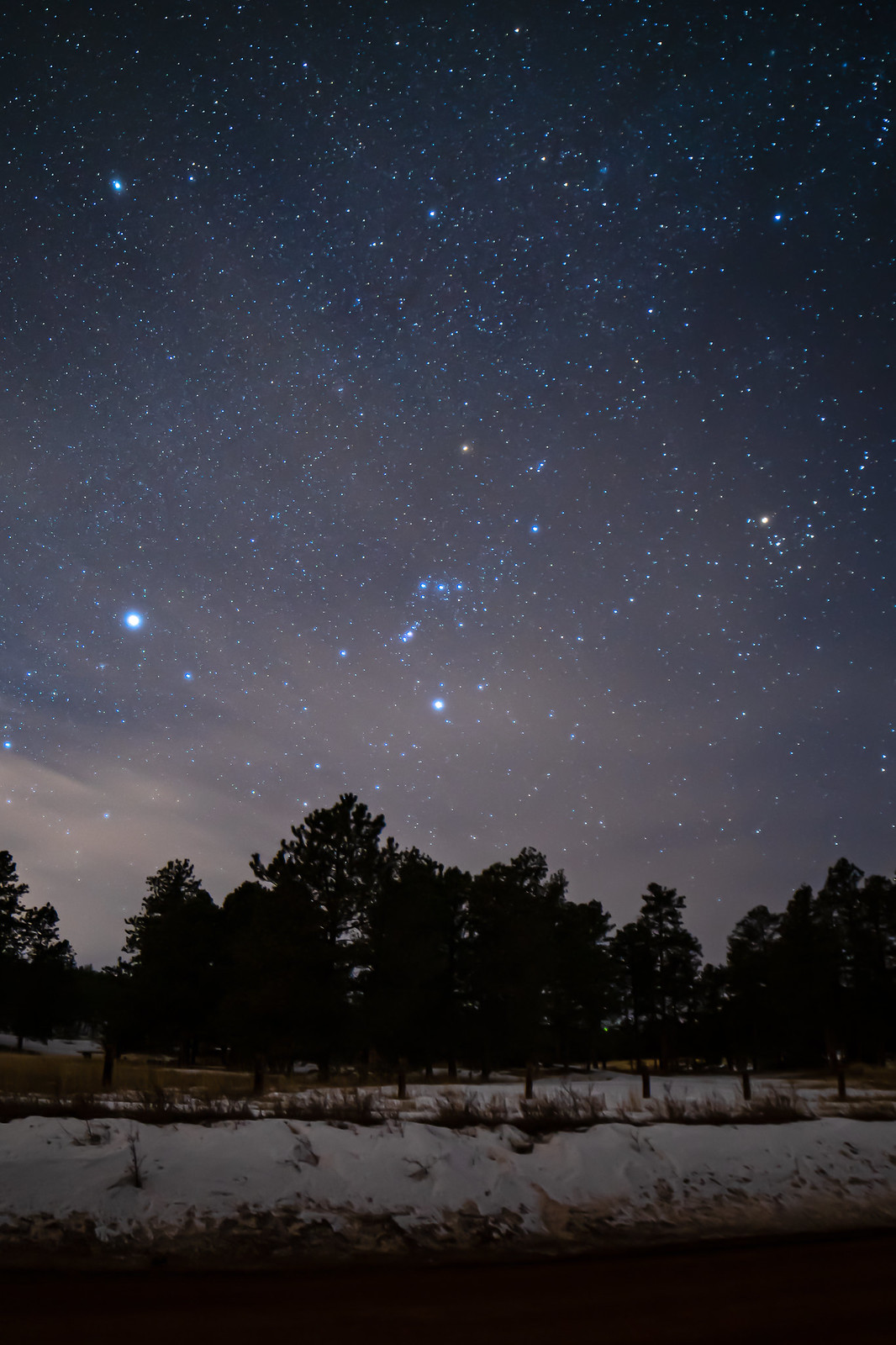La constelación de Orión fotografiada desde California