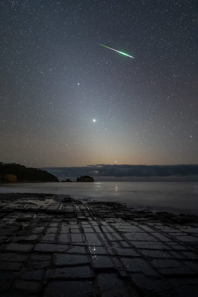 Imagen de un bólido tomada desde la isla de Tasmania