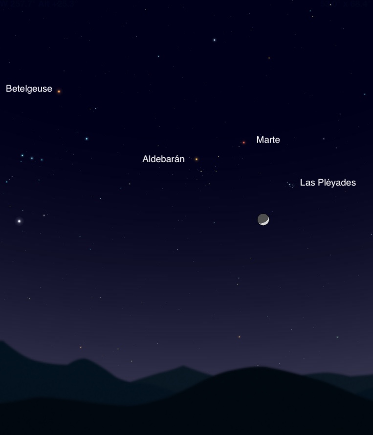 La conjunción de la Luna y las Pléyades será visible esta noche