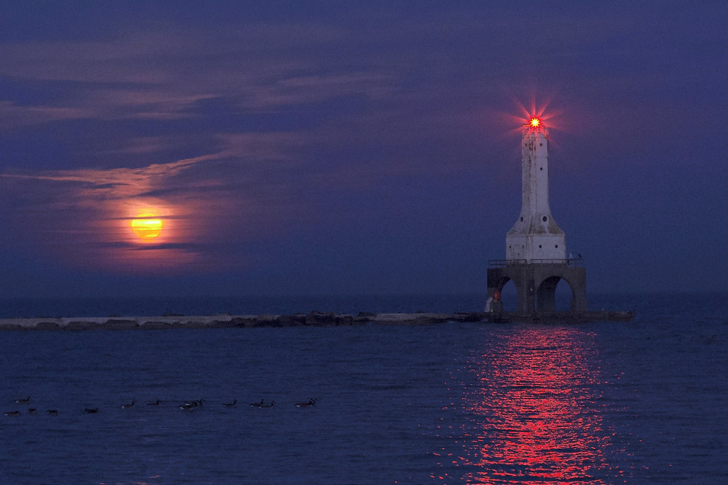 Foto de la Luna tomada desde Port Washington, Wisconsin