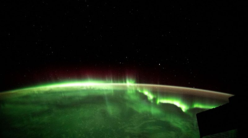 Auroras australes captadas desde la Estación Espacial Internacional