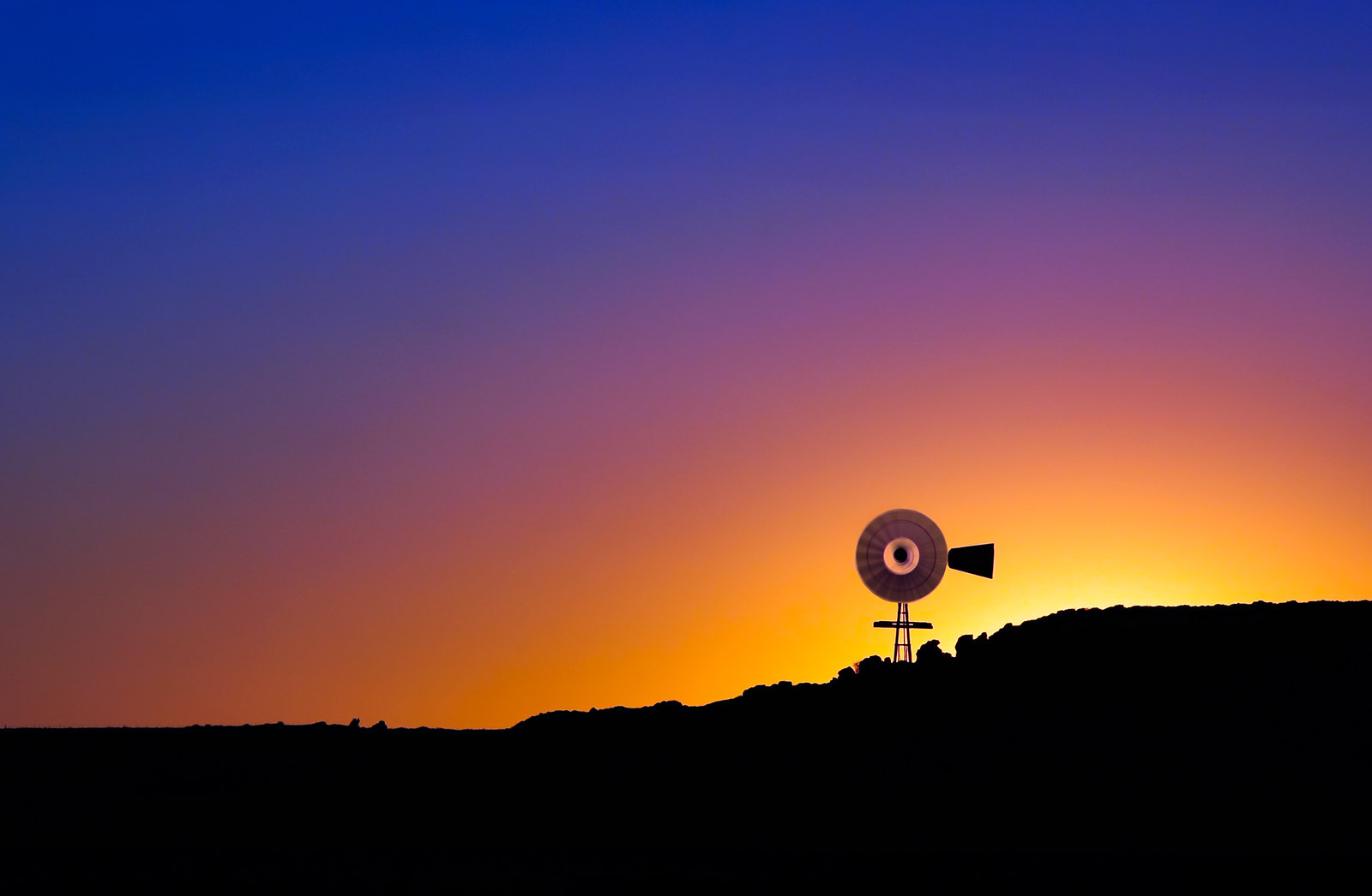 El atardecer fotografiado desde Castaneda, Oklahoma