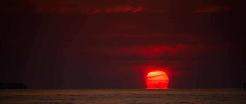 La puesta de Sol fotografiada desde Cayo Hueso, Florida