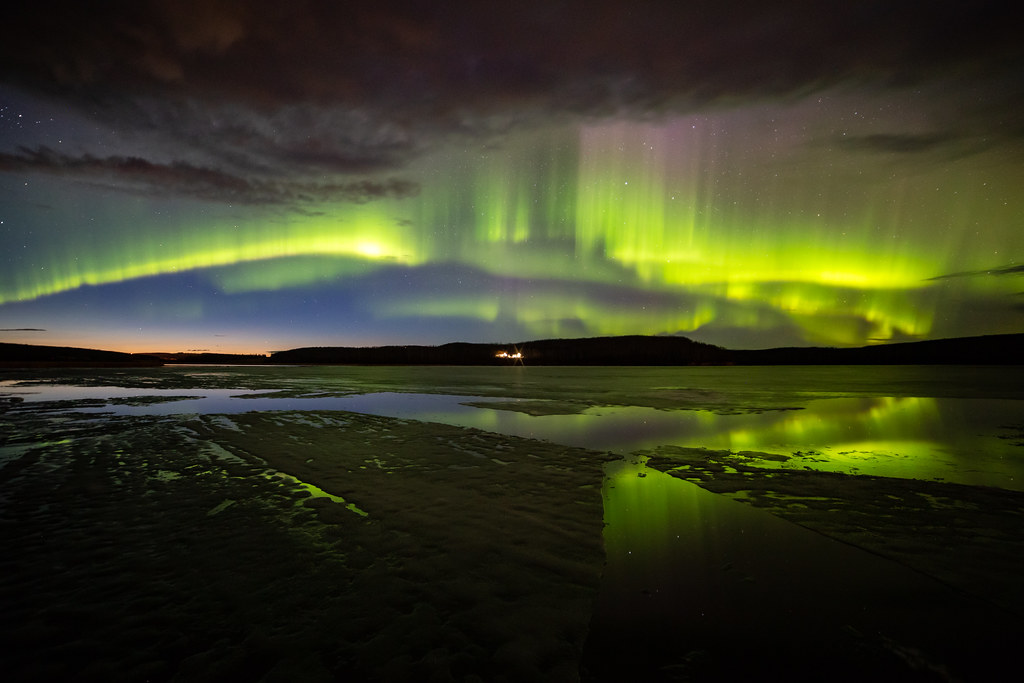 Auroras boreales captadas desde la Columbia Británica, Canadá