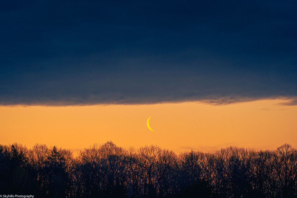 Foto de la Luna menguante tomada al amanecer en Huntsville, Ontario