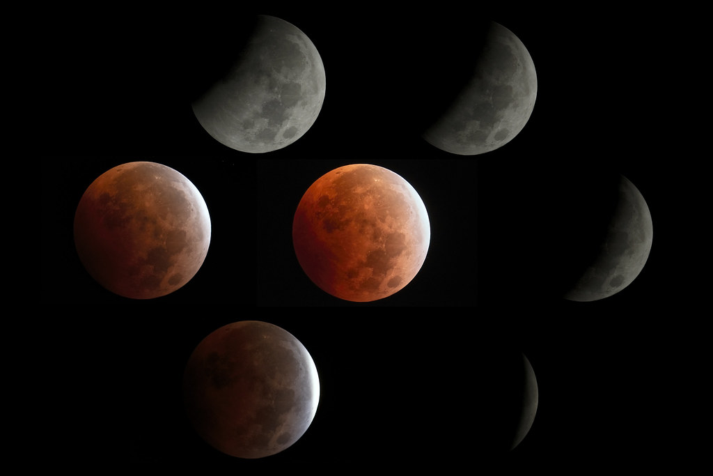 Imágenes del eclipse total de Luna tomadas desde California