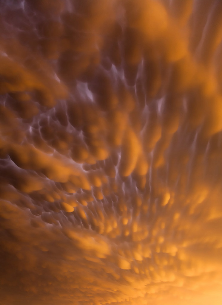 Nubes mammatus captadas desde Goree, Texas