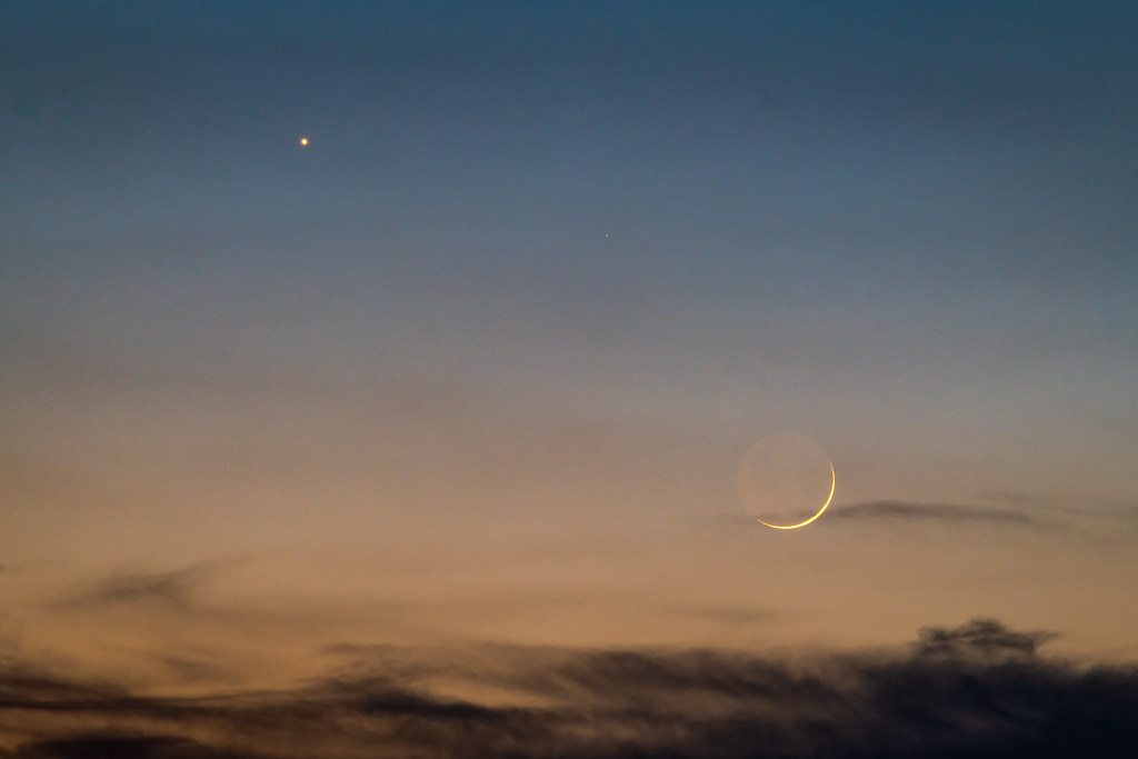 Foto de la Luna y Venus tomada desde Indiana, Estados Unidos